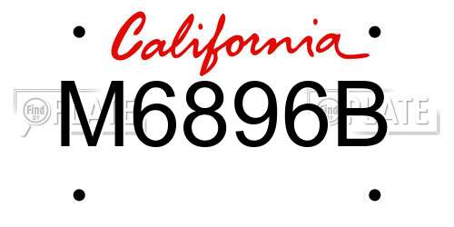M6896B California License Plate