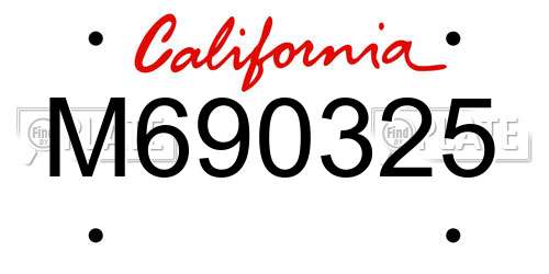 M690325 California License Plate