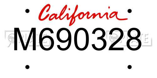 M690328 California License Plate