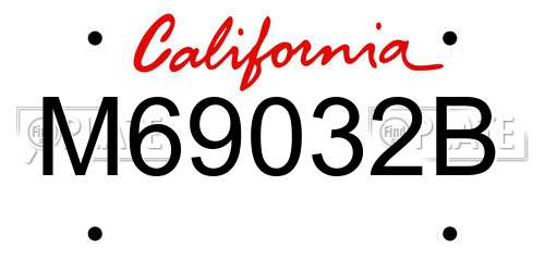 M69032B California License Plate
