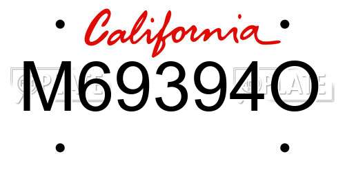 M69394O California License Plate