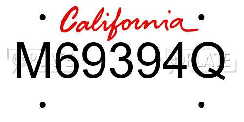 M69394Q California License Plate