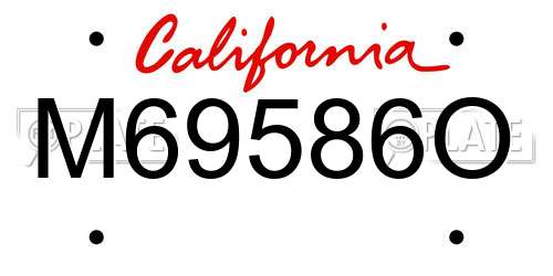 M69586O California License Plate