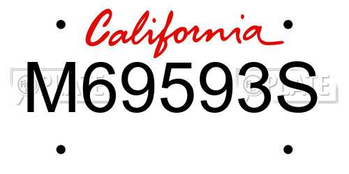 M69593S California License Plate