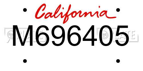 M696405 California License Plate