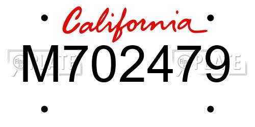 M702479 California License Plate