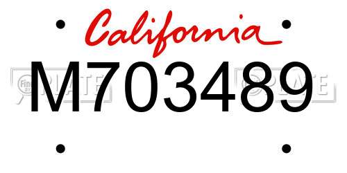M703489 California License Plate
