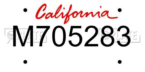 M705283 California License Plate