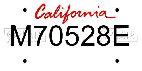 M70528E California License Plate