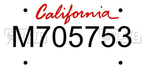 M705753 California License Plate