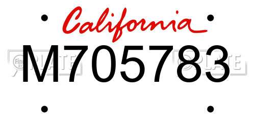 M705783 California License Plate
