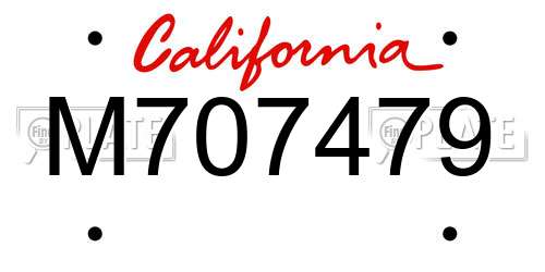 M707479 California License Plate