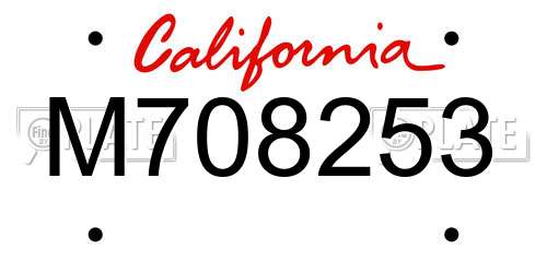 M708253 California License Plate