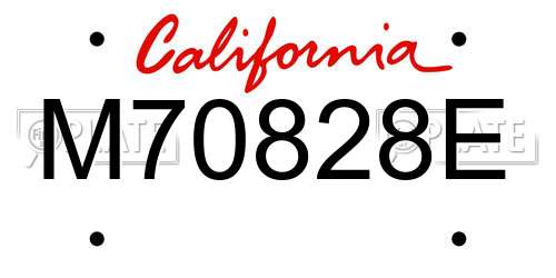 M70828E California License Plate