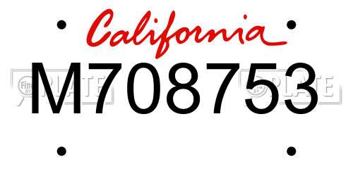 M708753 California License Plate