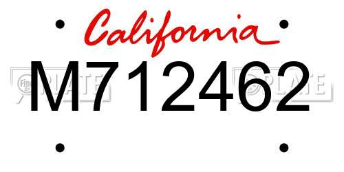 M712462 California License Plate