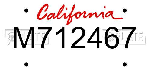M712467 California License Plate
