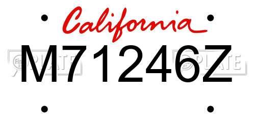 M71246Z California License Plate