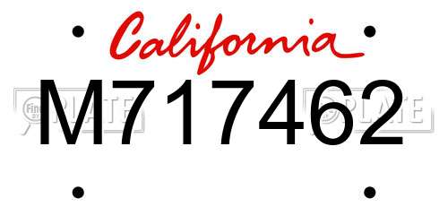 M717462 California License Plate