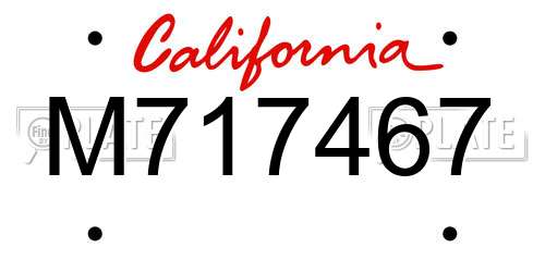 M717467 California License Plate