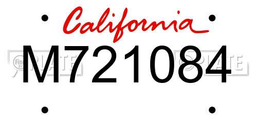 M721084 California License Plate