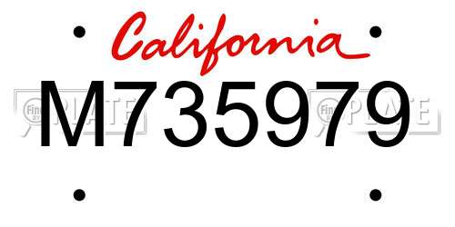M735979 California License Plate