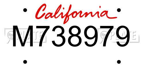 M738979 California License Plate