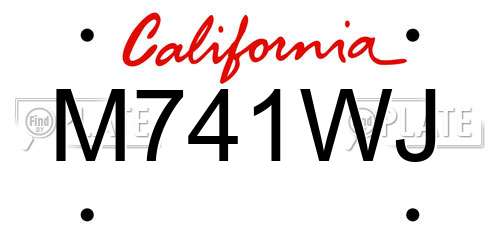 M741WJ California License Plate