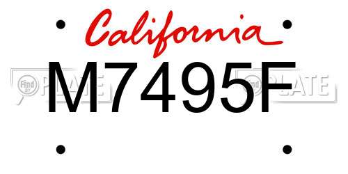 M7495F California License Plate