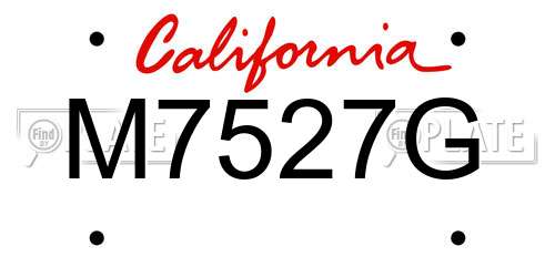 M7527G California License Plate
