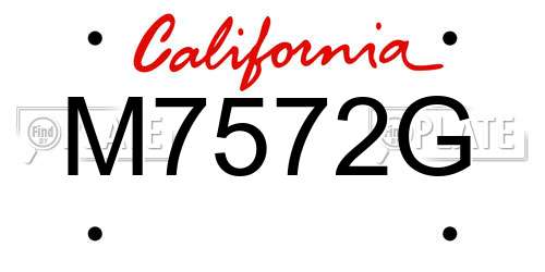 M7572G California License Plate