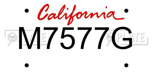 M7577G California License Plate