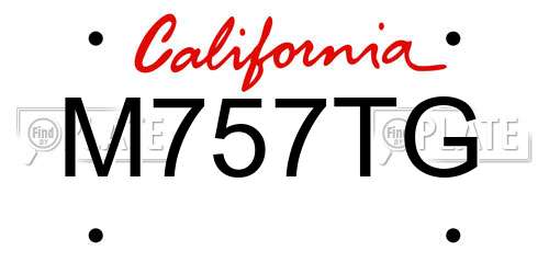 M757TG California License Plate