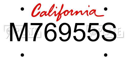 M76955S California License Plate