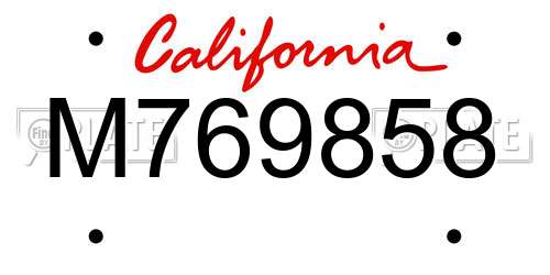 M769858 California License Plate
