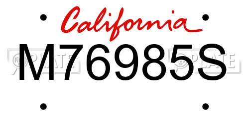 M76985S California License Plate