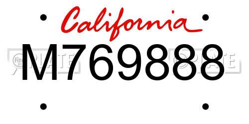 M769888 California License Plate