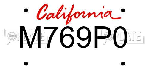 M769P0 California License Plate