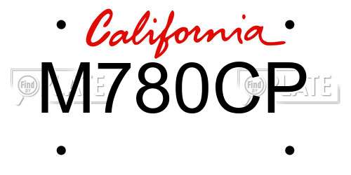 M780CP California License Plate