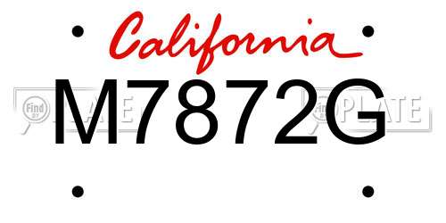 M7872G California License Plate