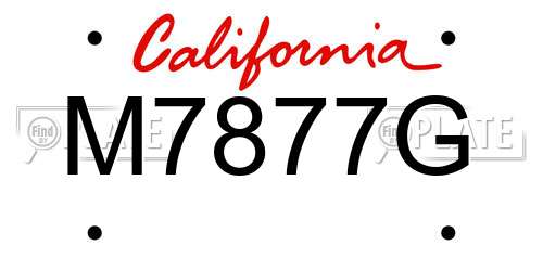 M7877G California License Plate
