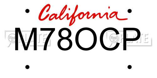 M78OCP California License Plate