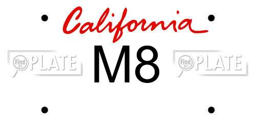 M8 California License Plate