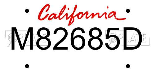 M82685D California License Plate