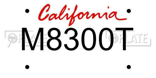 M8300T California License Plate