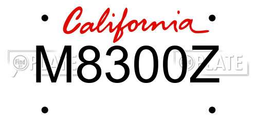 M8300Z California License Plate