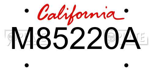 M85220A California License Plate