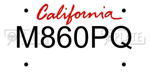 M860PQ California License Plate