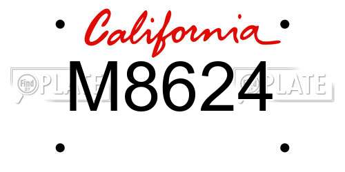 M8624 California License Plate