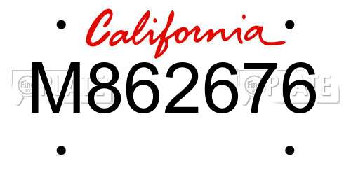 M862676 California License Plate